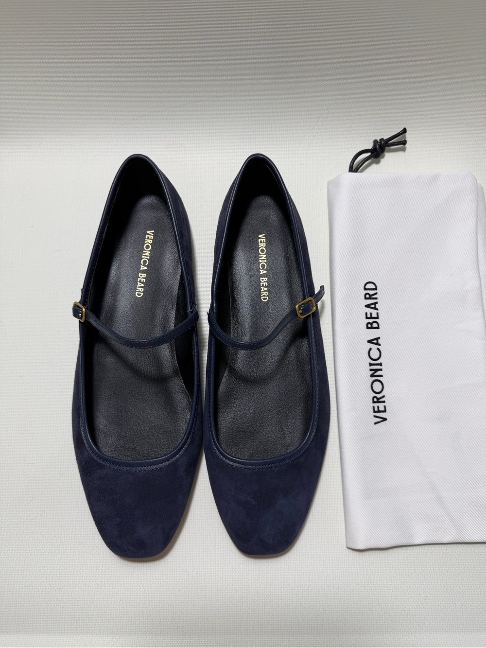Veronica Beard Ellie Suede Flat in gorgeous Eclipse (navy)